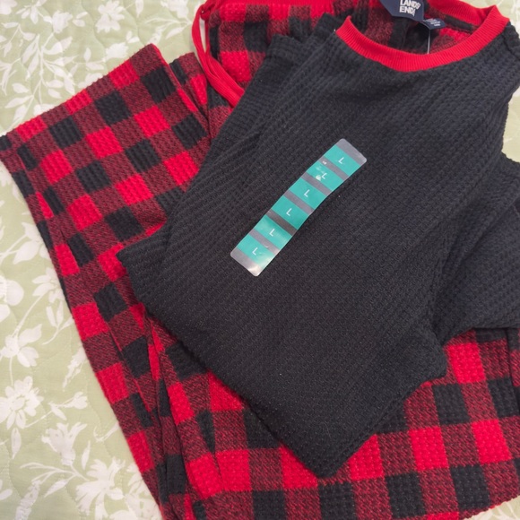 Lands' End Other - NWT LANDS END Buffalo Plaid 2pc PAJAMA SET Men’s L Soft Machine Wash Christmas